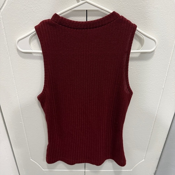 NWOT SHEIN Red Ribbed Crew Neck Tank Top - Picture 2 of 7